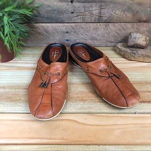 Cole Haan Nike air tan leather slides